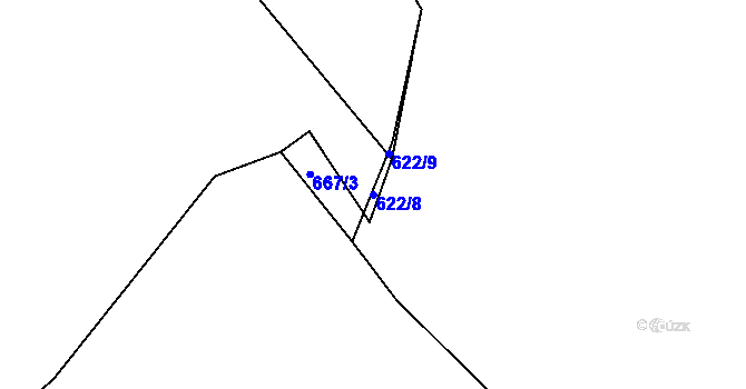 Parcela st. 622/8 v KÚ Rožmitál pod Třemšínem, Katastrální mapa