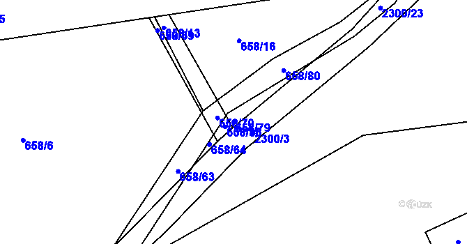 Parcela st. 658/79 v KÚ Rožmitál pod Třemšínem, Katastrální mapa