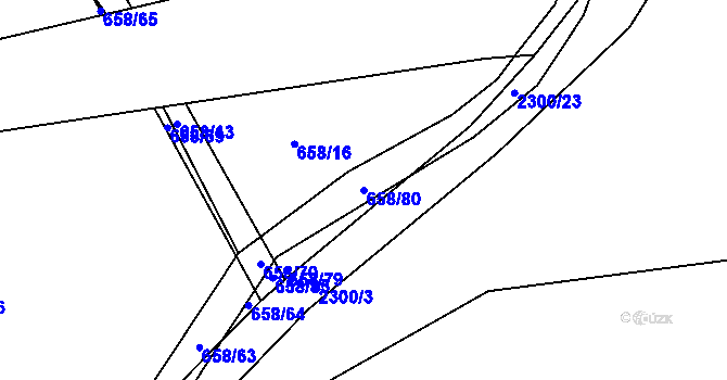Parcela st. 658/80 v KÚ Rožmitál pod Třemšínem, Katastrální mapa
