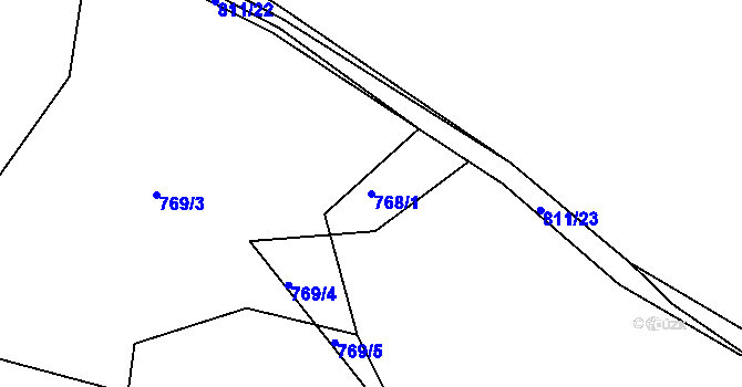 Parcela st. 768/1 v KÚ Rožmitál pod Třemšínem, Katastrální mapa
