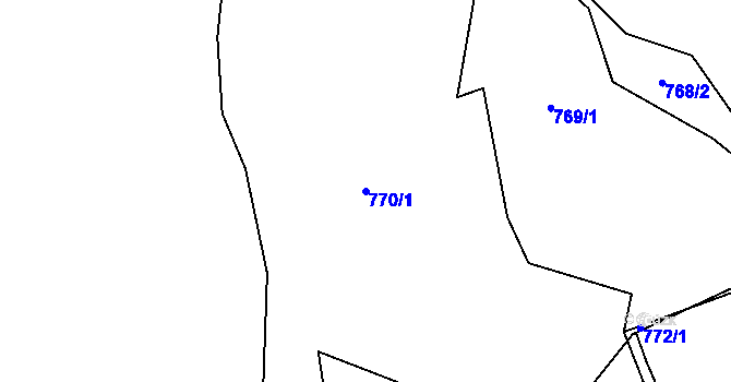 Parcela st. 770/1 v KÚ Rožmitál pod Třemšínem, Katastrální mapa