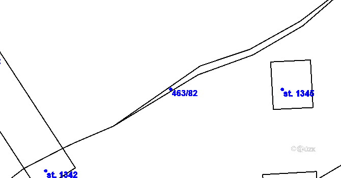 Parcela st. 463/82 v KÚ Rožmitál pod Třemšínem, Katastrální mapa