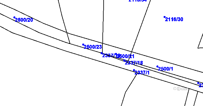 Parcela st. 2337/19 v KÚ Rožmitál pod Třemšínem, Katastrální mapa
