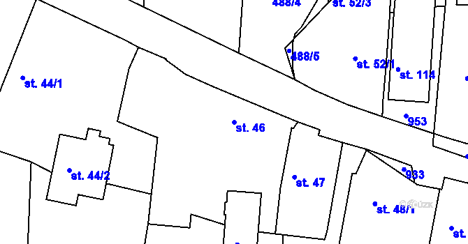 Parcela st. 46 v KÚ Starý Rožmitál, Katastrální mapa