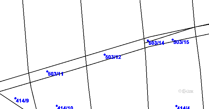Parcela st. 503/12 v KÚ Starý Rožmitál, Katastrální mapa