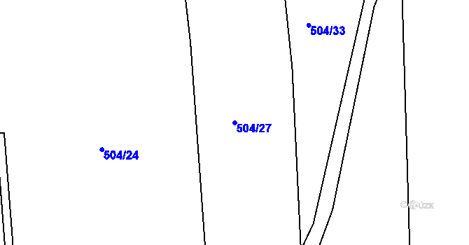 Parcela st. 504/27 v KÚ Starý Rožmitál, Katastrální mapa
