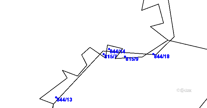 Parcela st. 815/7 v KÚ Starý Rožmitál, Katastrální mapa