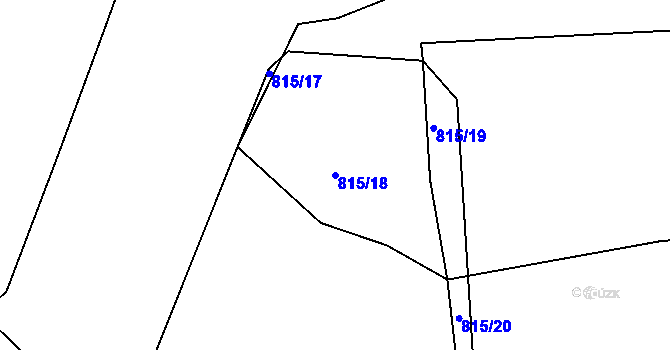 Parcela st. 815/18 v KÚ Starý Rožmitál, Katastrální mapa