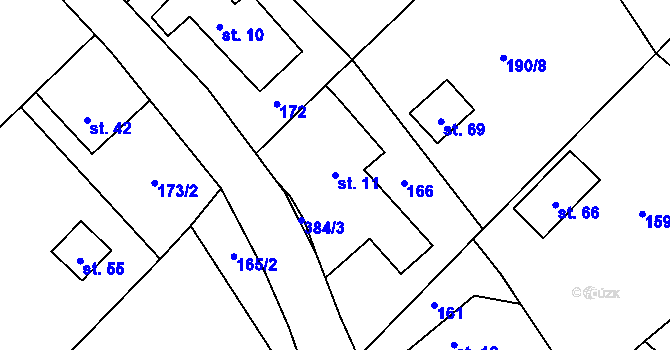 Parcela st. 11 v KÚ Josefov u Rožné, Katastrální mapa