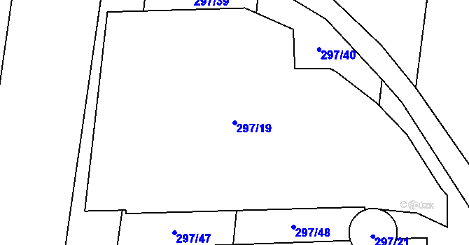 Parcela st. 297/19 v KÚ Rožná, Katastrální mapa