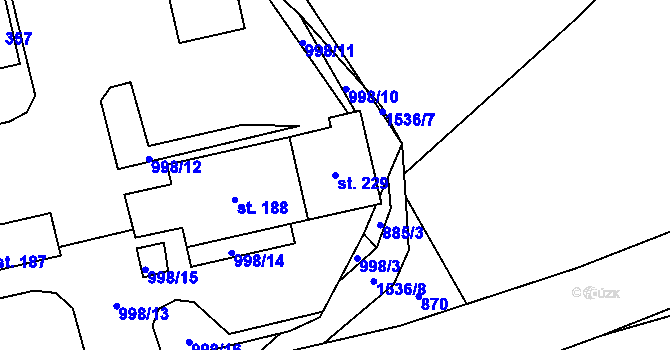 Parcela st. 229 v KÚ Rožná, Katastrální mapa