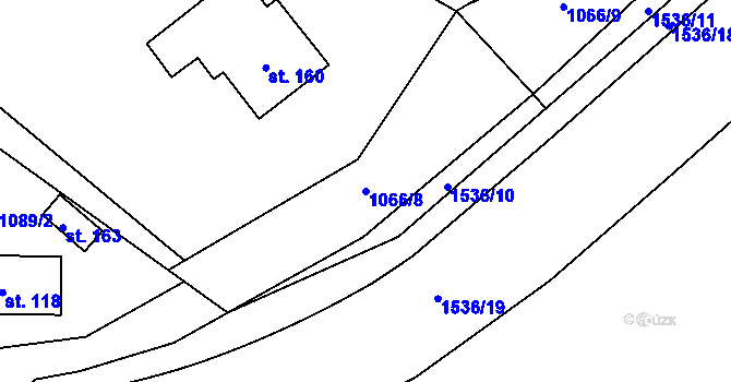 Parcela st. 1066/8 v KÚ Rožná, Katastrální mapa