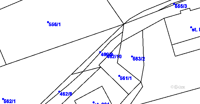 Parcela st. 462/9 v KÚ Rožná, Katastrální mapa