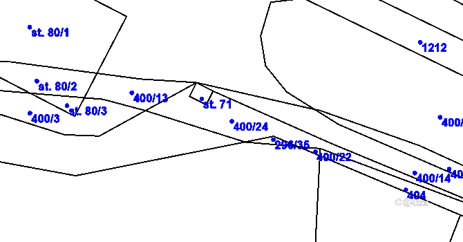 Parcela st. 400/24 v KÚ Zlatkov, Katastrální mapa