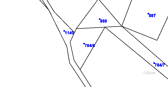 Parcela st. 784/8 v KÚ Zlatkov, Katastrální mapa