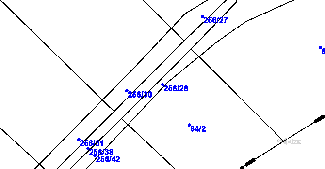Parcela st. 256/28 v KÚ Neznášov, Katastrální mapa