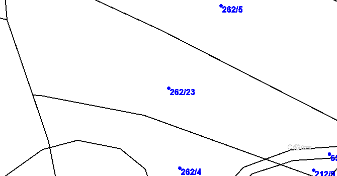 Parcela st. 262/23 v KÚ Rožnov, Katastrální mapa
