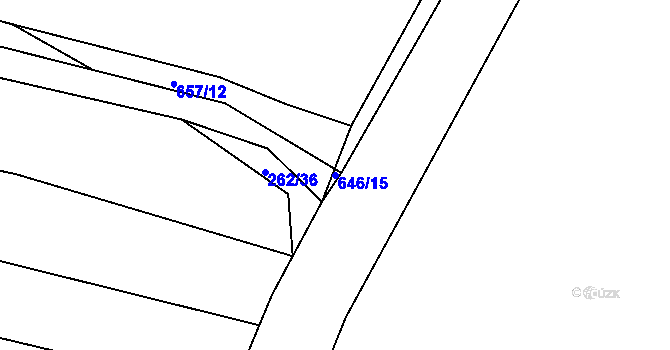 Parcela st. 646/15 v KÚ Rožnov, Katastrální mapa