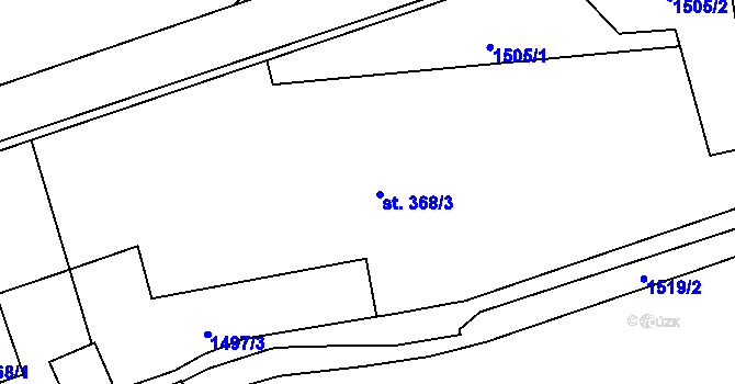 Parcela st. 368/3 v KÚ Rožnov pod Radhoštěm, Katastrální mapa