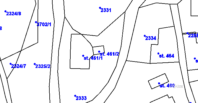 Parcela st. 461/2 v KÚ Rožnov pod Radhoštěm, Katastrální mapa