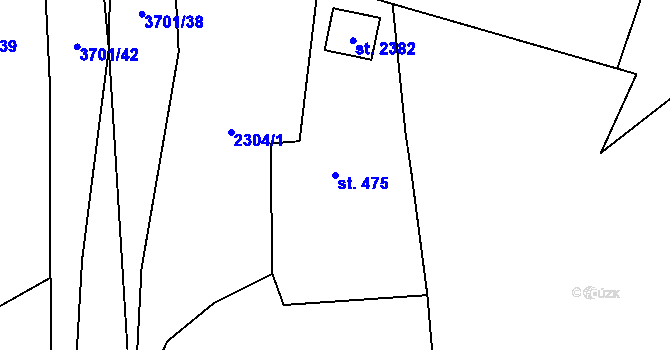 Parcela st. 475 v KÚ Rožnov pod Radhoštěm, Katastrální mapa