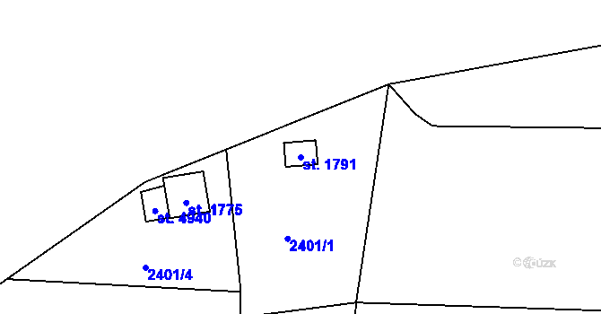 Parcela st. 1791 v KÚ Rožnov pod Radhoštěm, Katastrální mapa