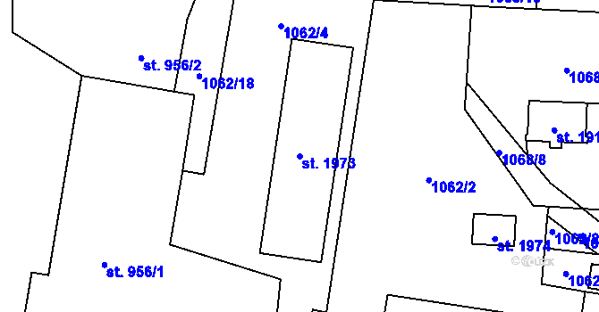 Parcela st. 1973 v KÚ Rožnov pod Radhoštěm, Katastrální mapa