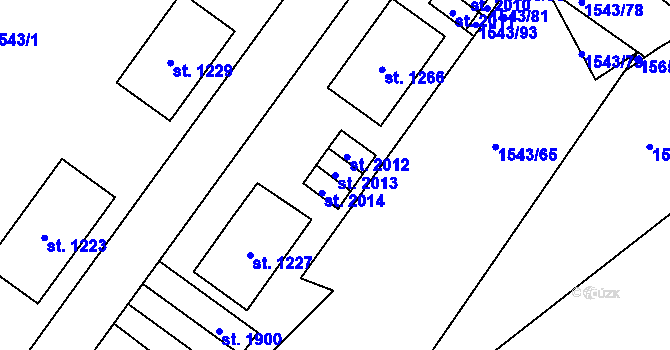 Parcela st. 2013 v KÚ Rožnov pod Radhoštěm, Katastrální mapa