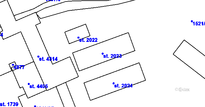 Parcela st. 2023 v KÚ Rožnov pod Radhoštěm, Katastrální mapa