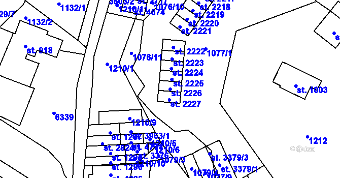 Parcela st. 2226 v KÚ Rožnov pod Radhoštěm, Katastrální mapa