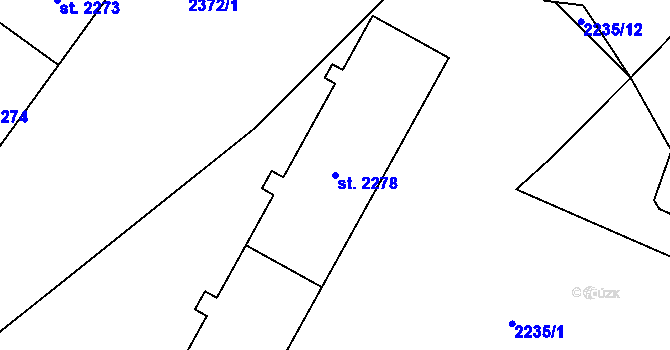 Parcela st. 2278 v KÚ Rožnov pod Radhoštěm, Katastrální mapa