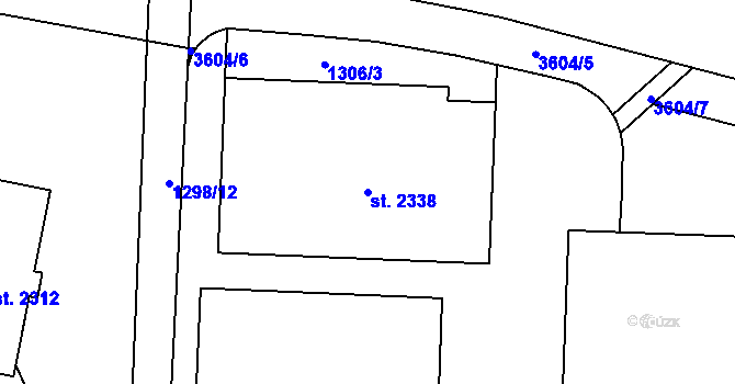 Parcela st. 2338 v KÚ Rožnov pod Radhoštěm, Katastrální mapa