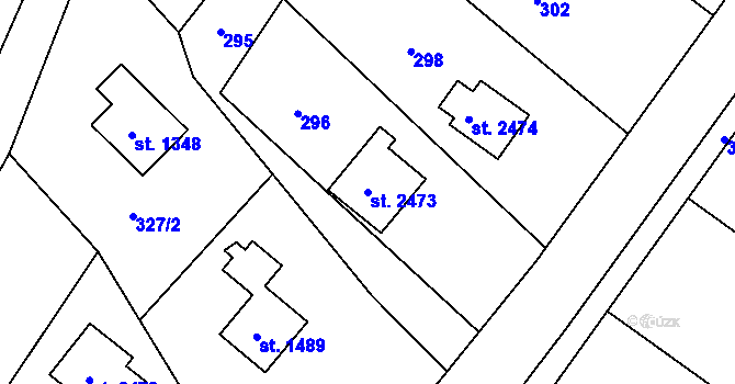 Parcela st. 2473 v KÚ Rožnov pod Radhoštěm, Katastrální mapa