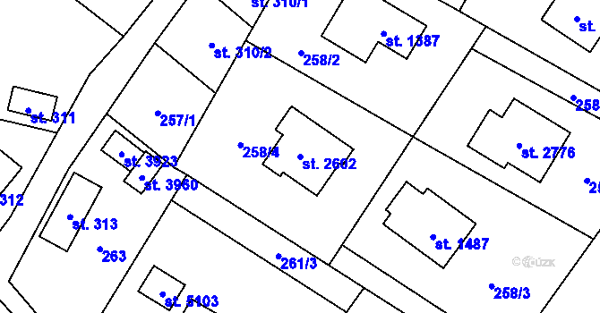 Parcela st. 2602 v KÚ Rožnov pod Radhoštěm, Katastrální mapa
