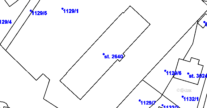 Parcela st. 2640 v KÚ Rožnov pod Radhoštěm, Katastrální mapa