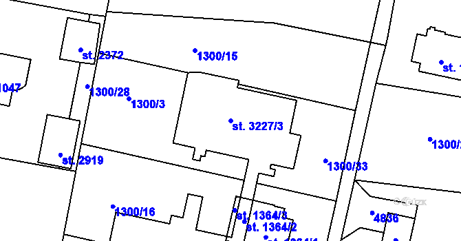 Parcela st. 3227/3 v KÚ Rožnov pod Radhoštěm, Katastrální mapa
