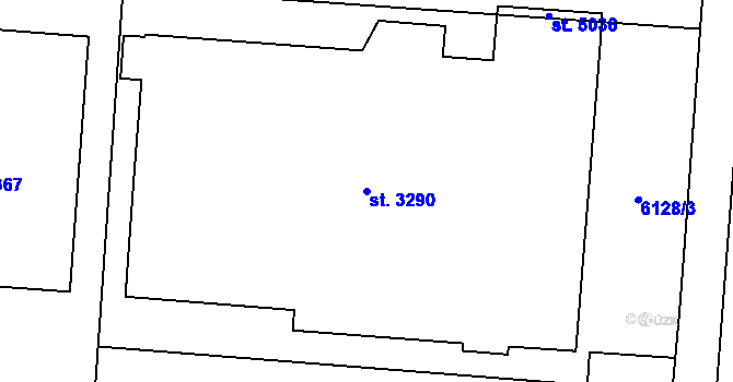 Parcela st. 3290 v KÚ Rožnov pod Radhoštěm, Katastrální mapa