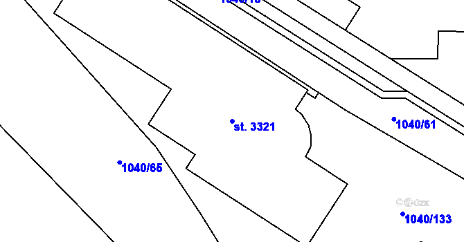 Parcela st. 3321 v KÚ Rožnov pod Radhoštěm, Katastrální mapa
