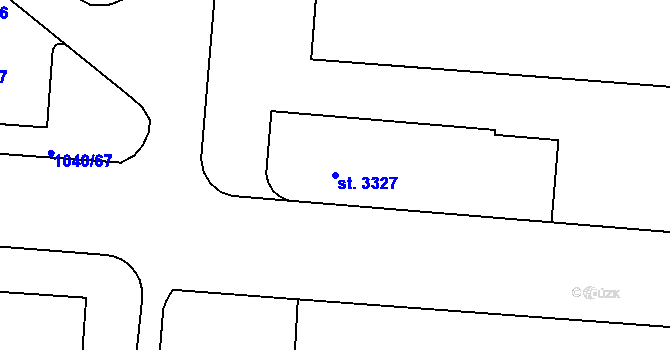 Parcela st. 3327 v KÚ Rožnov pod Radhoštěm, Katastrální mapa