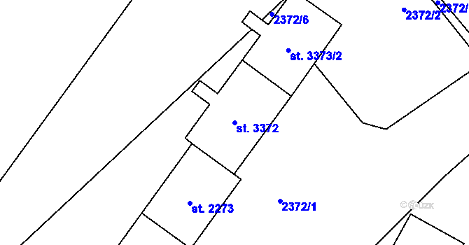 Parcela st. 3372 v KÚ Rožnov pod Radhoštěm, Katastrální mapa