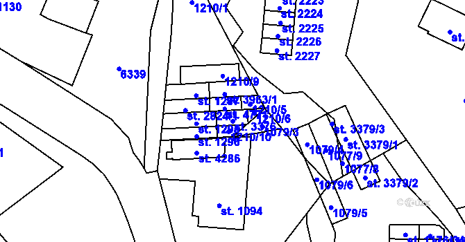 Parcela st. 3376 v KÚ Rožnov pod Radhoštěm, Katastrální mapa