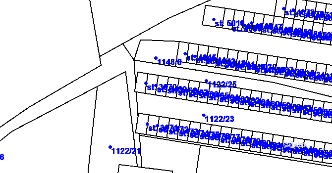 Parcela st. 3468 v KÚ Rožnov pod Radhoštěm, Katastrální mapa