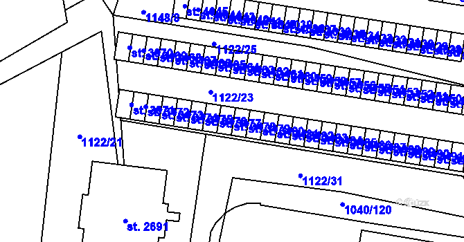 Parcela st. 3478 v KÚ Rožnov pod Radhoštěm, Katastrální mapa