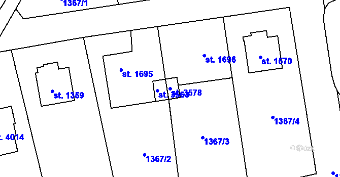Parcela st. 3578 v KÚ Rožnov pod Radhoštěm, Katastrální mapa