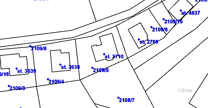 Parcela st. 3710 v KÚ Rožnov pod Radhoštěm, Katastrální mapa