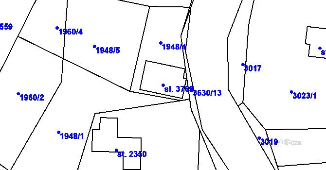 Parcela st. 3769 v KÚ Rožnov pod Radhoštěm, Katastrální mapa
