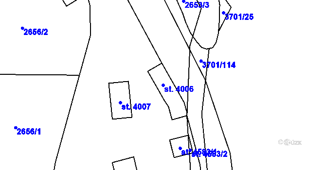 Parcela st. 4006 v KÚ Rožnov pod Radhoštěm, Katastrální mapa