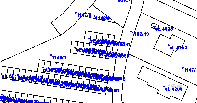 Parcela st. 4078 v KÚ Rožnov pod Radhoštěm, Katastrální mapa