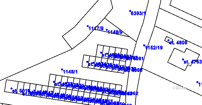 Parcela st. 4085 v KÚ Rožnov pod Radhoštěm, Katastrální mapa