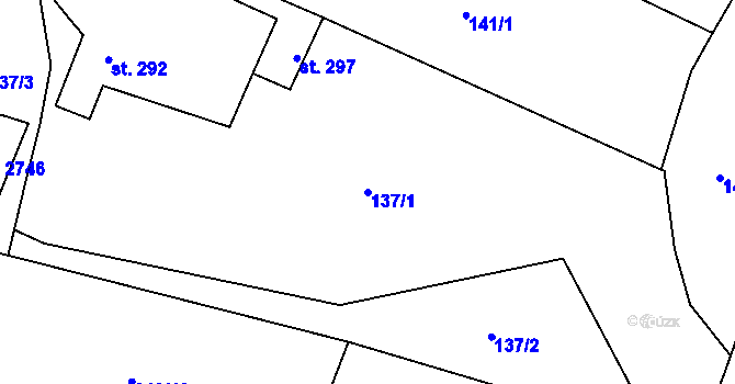 Parcela st. 137/1 v KÚ Rožnov pod Radhoštěm, Katastrální mapa